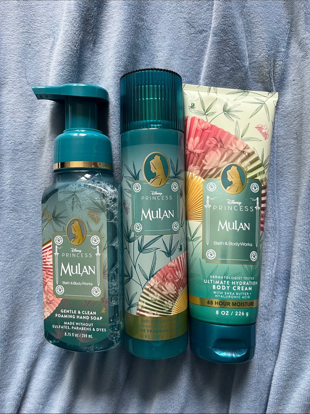 Bath & Body Works Mulan Teal Floral Gift Trio